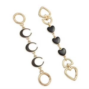 Coach Monogram Blk/Gold Set(2) Purse Charm Or Strap Extender, NWOT